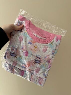 Girls Pink Carnival Print Short Sleeve Top